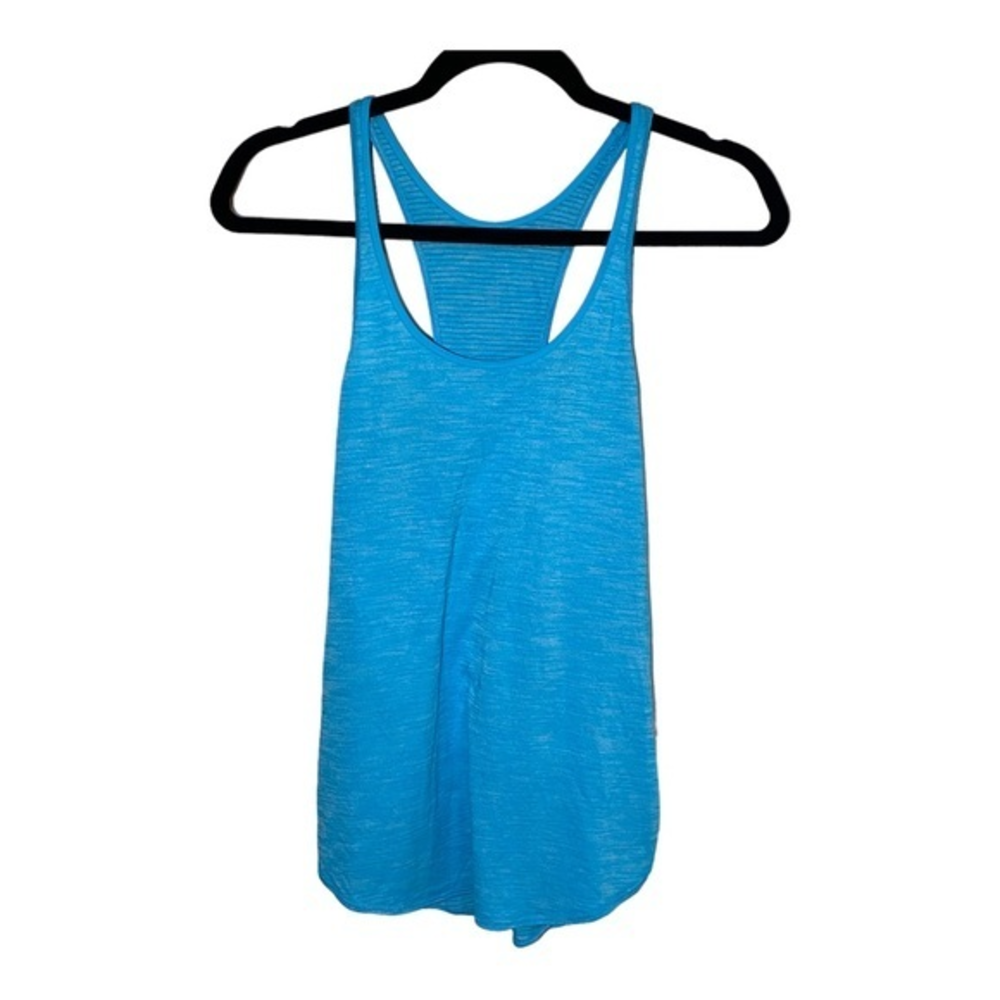 Lululemon‎ Blue Racerback Tank Heathered/Striped Sleeveless Scoop Neck